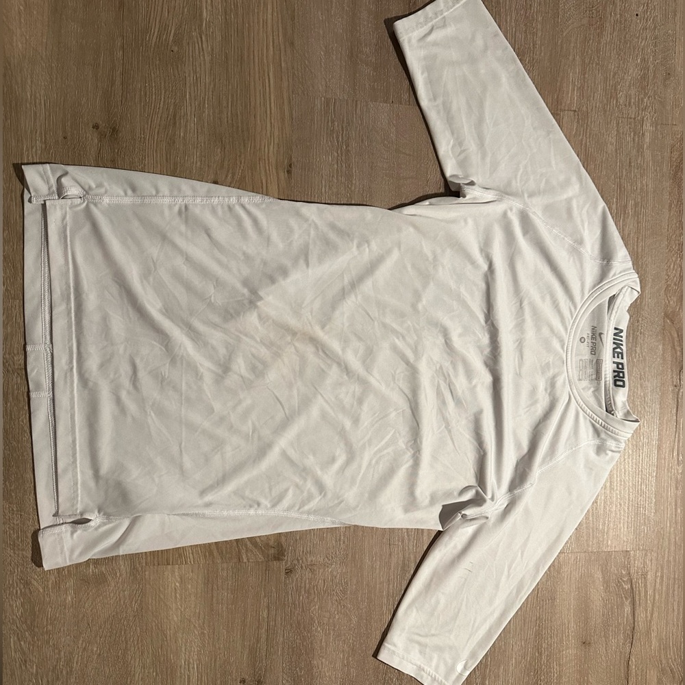 Nike Pro Shirt Mens M Medium White Compression Tee Short Sleeve Dri Fit Lock In